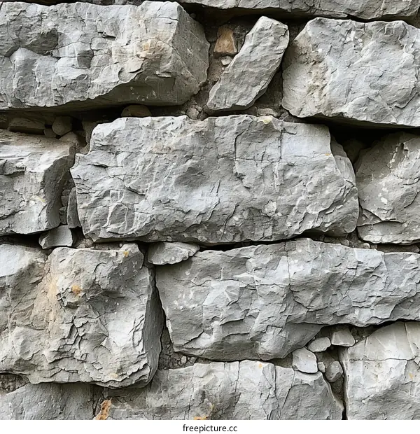 Rough gray stones wall texture