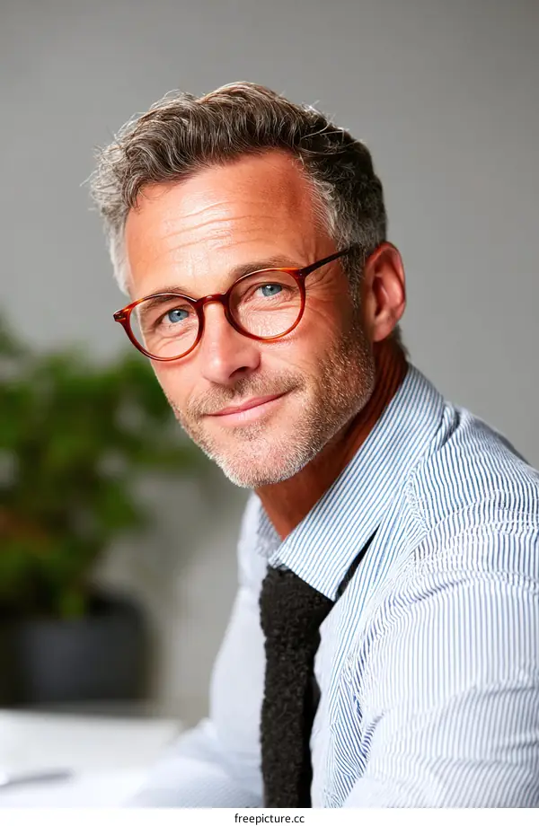 Business Man Portrait with Glasses