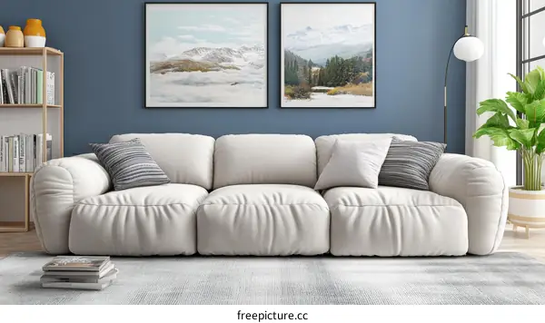 Modern Living Room Sofa with Artwork