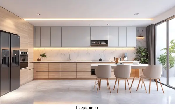 Modern Minimalist Kitchen Design Illustration