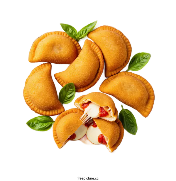 [Transparent Background PNG]Delicious fried pastries filled with cheese and tomato