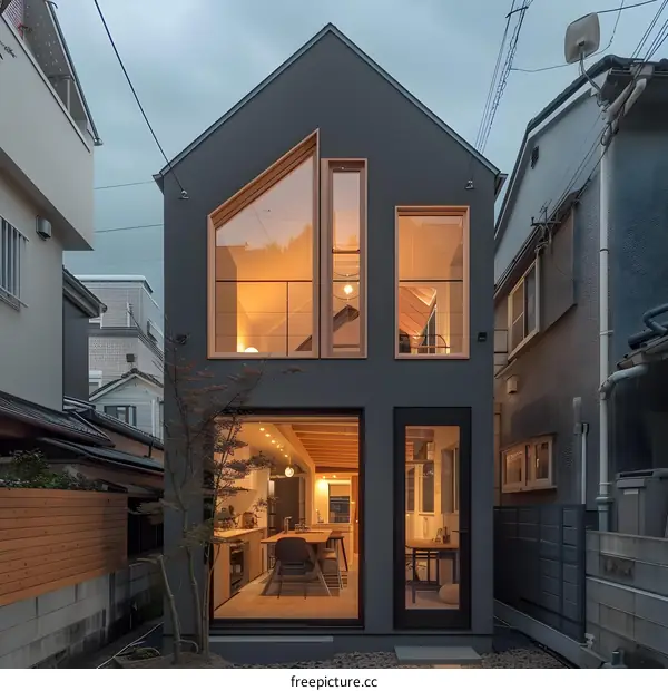 Modern House Exterior Design with Large Windows