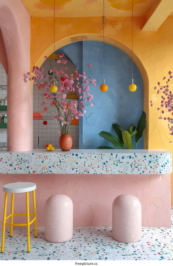 Colorful modern bar interior design