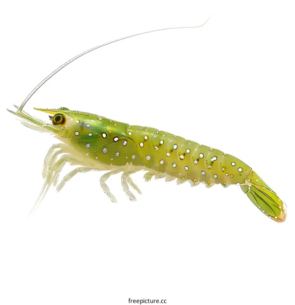 Green Shrimp on White Background