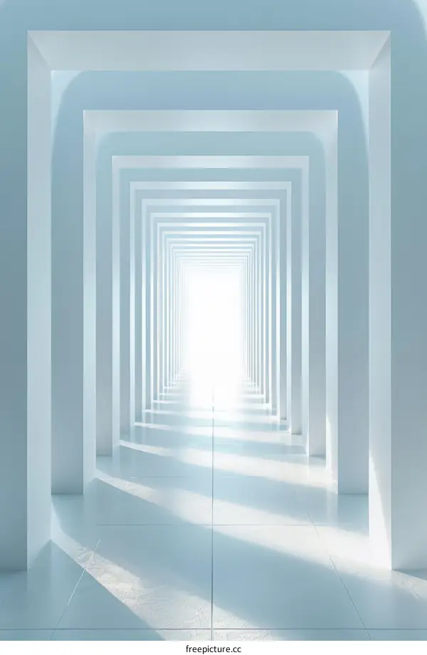 Futuristic Sci-Fi Corridor with Bright Light