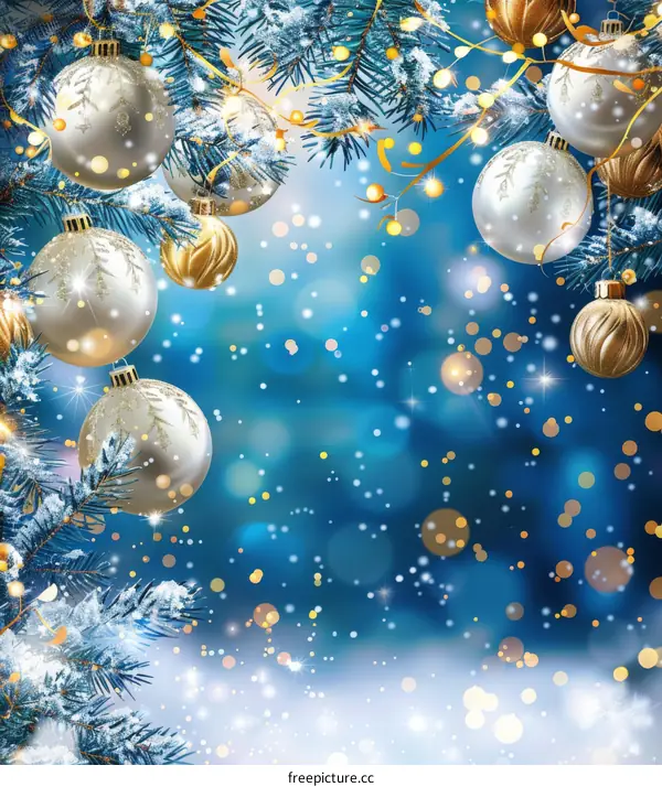 Christmas background with hanging balls