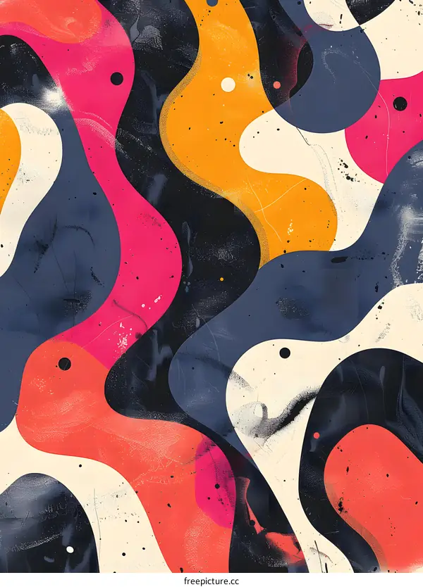 Abstract Digital Art With Colorful Shapes