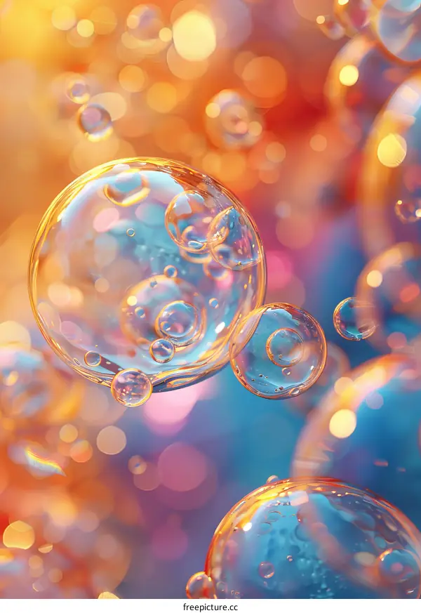 Colorful Bubbles Abstract Background Image