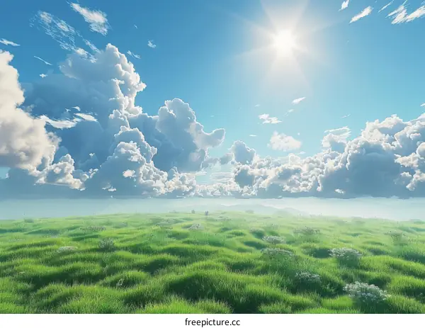 A Beautiful Summer Day Landscape Illustration