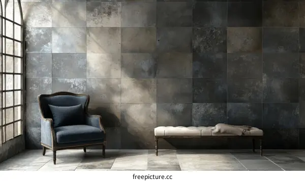 Stylish Interior Design with Gray Tiles