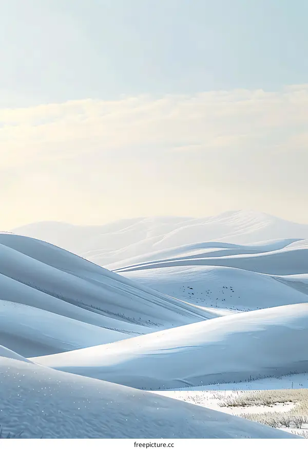 Snow Covered Hills and Blue Sky