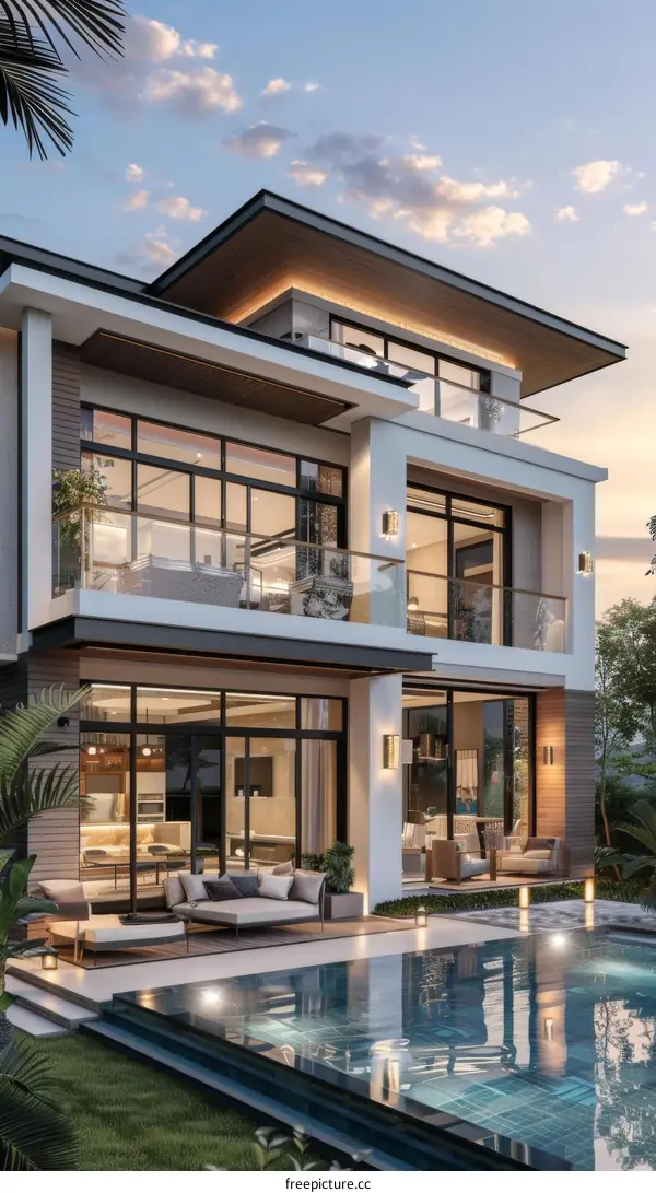 Modern Mansion with Exquisite Outdoor Living Area
