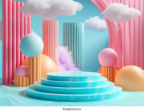 Colorful Geometric Abstract Display Podium