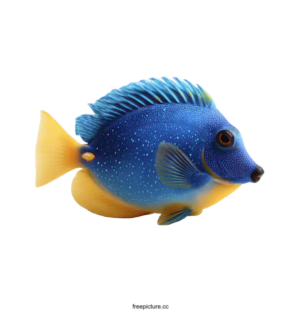 [Transparent Background PNG]Colorful Blue and Yellow Fish Illustration
