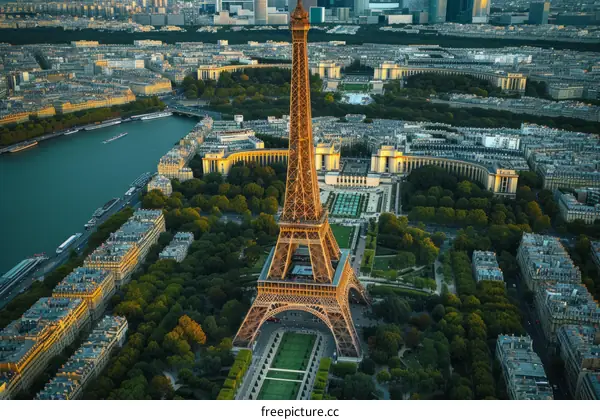 Aerial View of the Eiffel Tower, Paris