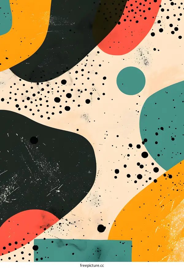 Abstract Art Background With Organic Shapes And Dots