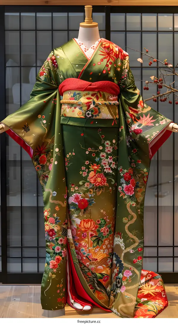 A kimono with a floral pattern