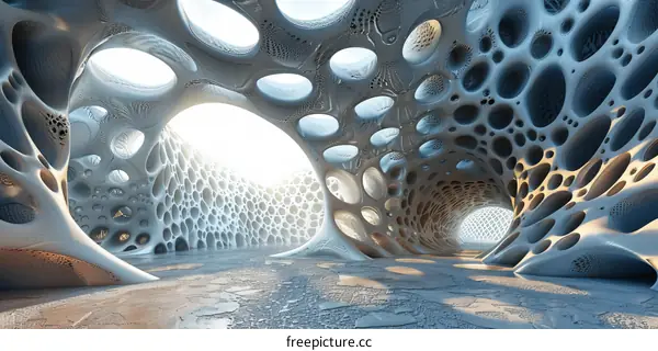 Futuristic Tunnel with Organic Curves
