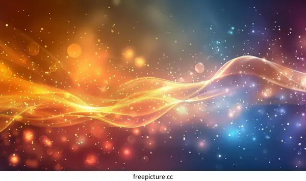 Abstract Wavy Orange Blue Glitter Background