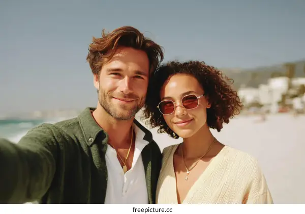Couple Selfie on the Beach Vacation