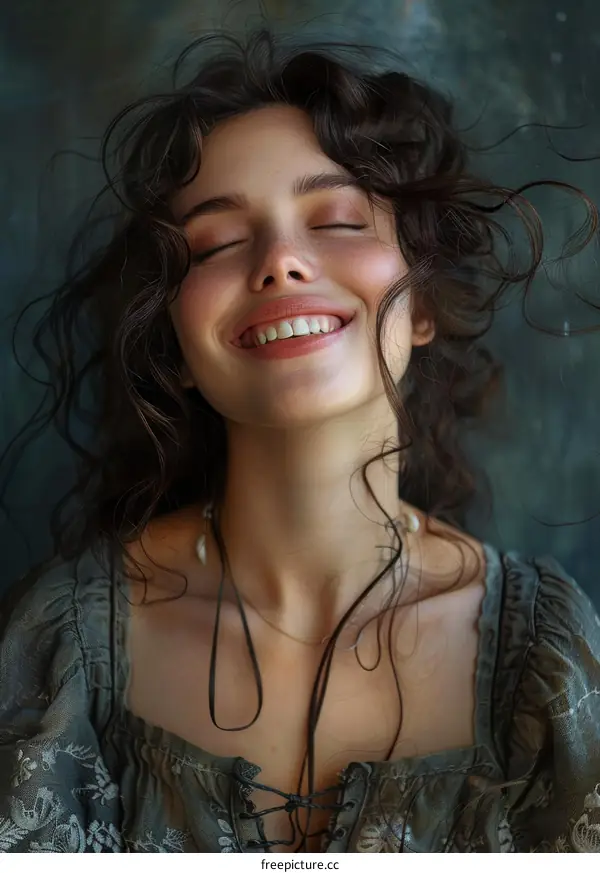 Beautiful Woman with a Joyful Expression