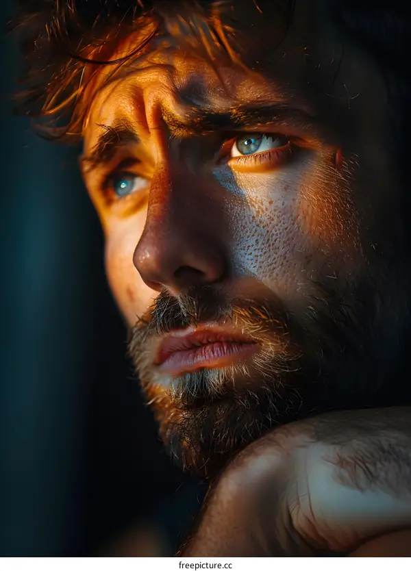 Portrait of a Bearded Man with Blue Eyes
