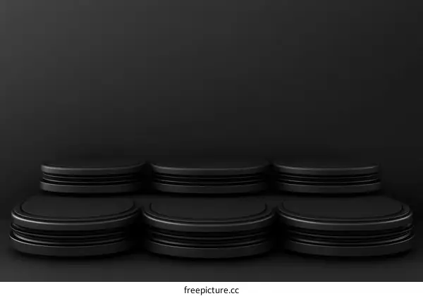 Stylish Black Geometric Display Podiums