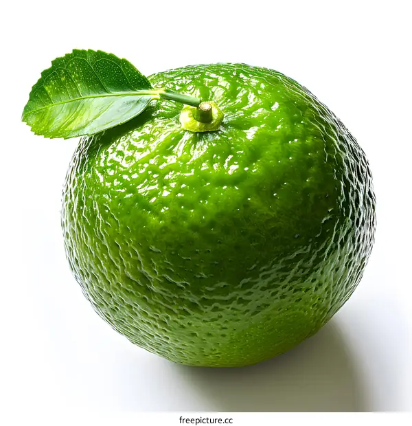 Green Citrus Fruit on White Background