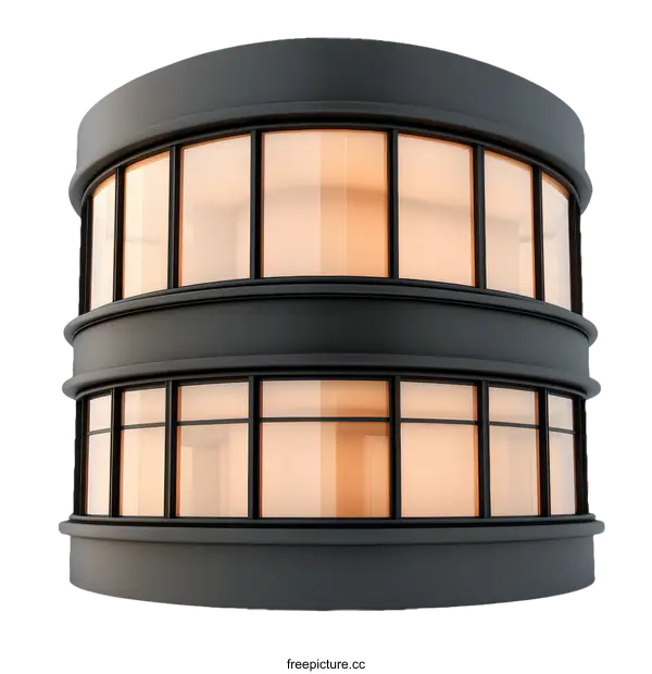 [Transparent Background PNG]Modern Circular Office Building Exterior Design