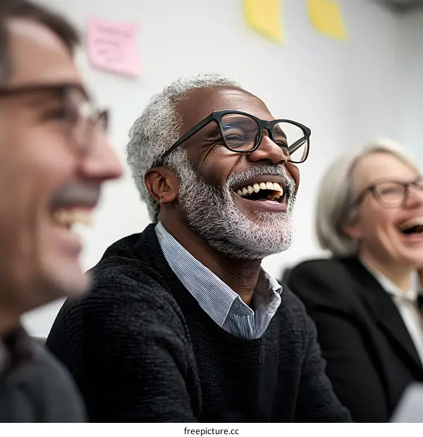 Smiling Group of People Enjoying a Meeting