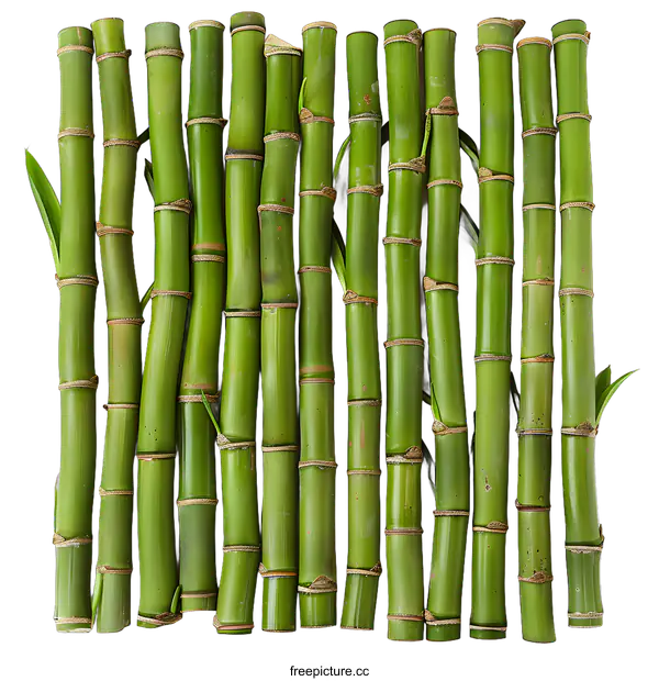 [Transparent Background PNG]green bamboo sticks on white background