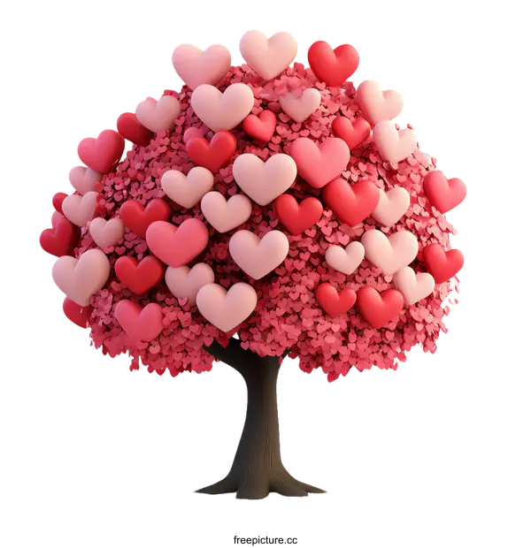 [Transparent Background PNG]Love Tree Illustration with Hearts