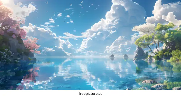 Tranquil Anime Landscape