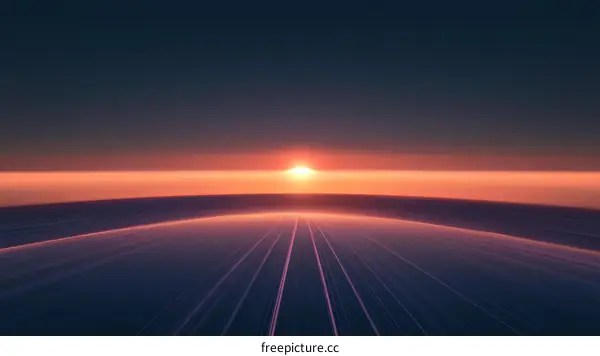Abstract Sunset Horizon Pathway Illustration