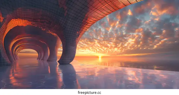 Abstract Architecture Sunset Sky