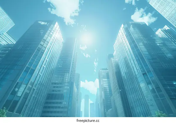 Modern Skyscrapers in a Cityscape Illustration