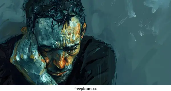 man holding his head in despair