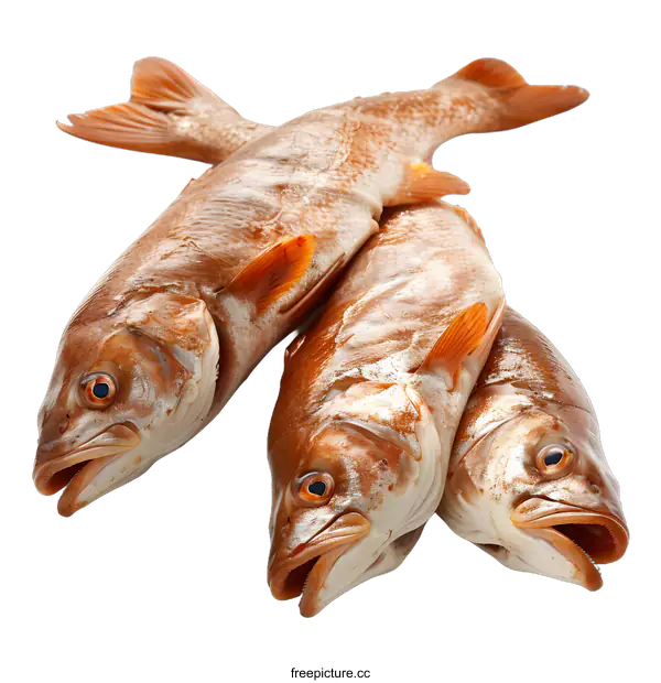 [Transparent Background PNG]Freshly Caught Redfish on White Background