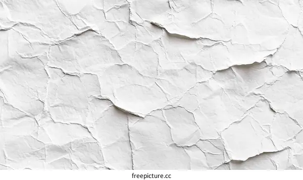 Close Up of Crinkled White Paper Texture