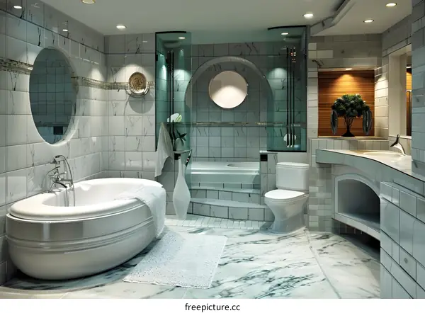 A luxurious bathroom