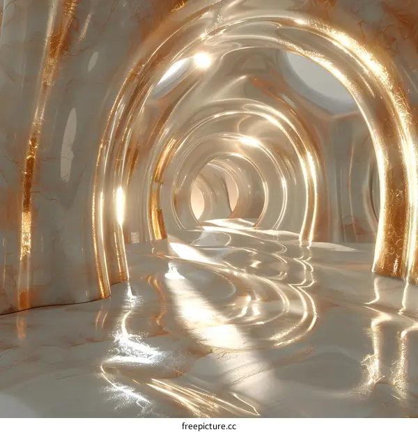 Futuristic Golden Corridor