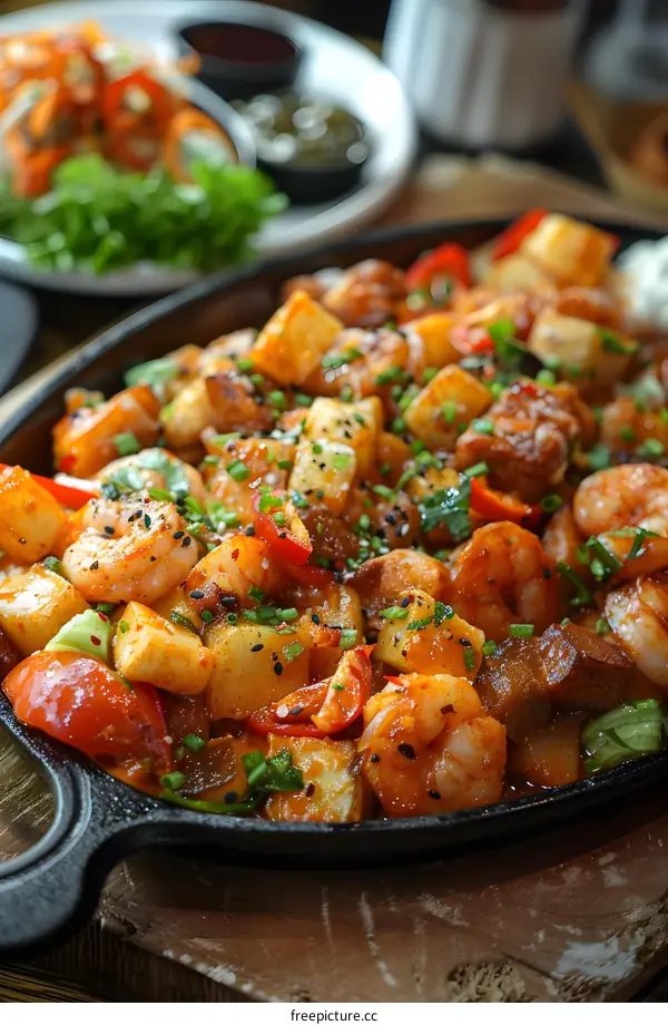Spicy Shrimp and Potato Skillet Dish