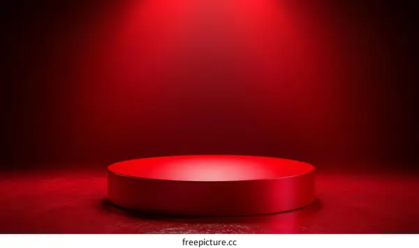 Red Empty Podium Studio Background