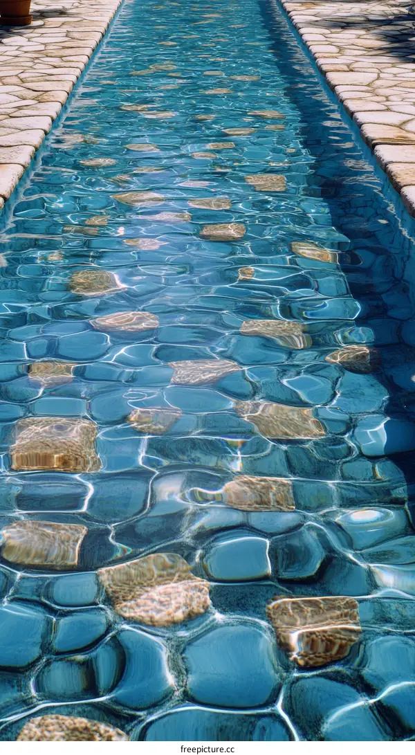 Water Feature with Stone Paving