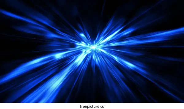 Abstract Blue Light Burst Background Illustration