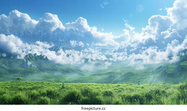 Fantasy epic mountain landscape