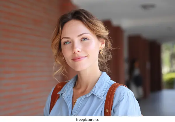 Caucasian Woman Outdoors Portrait