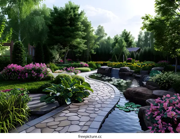 Garden landscape design renderings