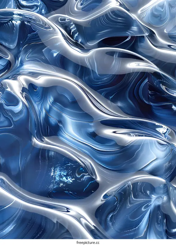 Blue and white abstract painting