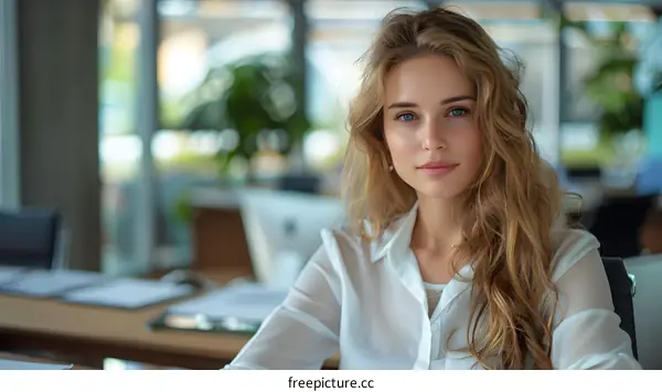 portrait of a beautiful young woman in a white shirt